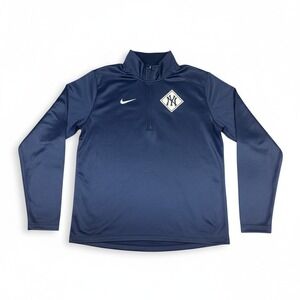 New York Yankees Nike Pullover Dri Fit Top Men's Large MLB 1/4‎ Zip NEW